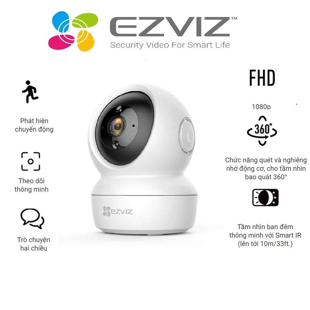 Camera EZVIZ C6N 1080P wifi Smart IR, theo dõi chuyển động ( CS-C6N-A0-1C2WFR)