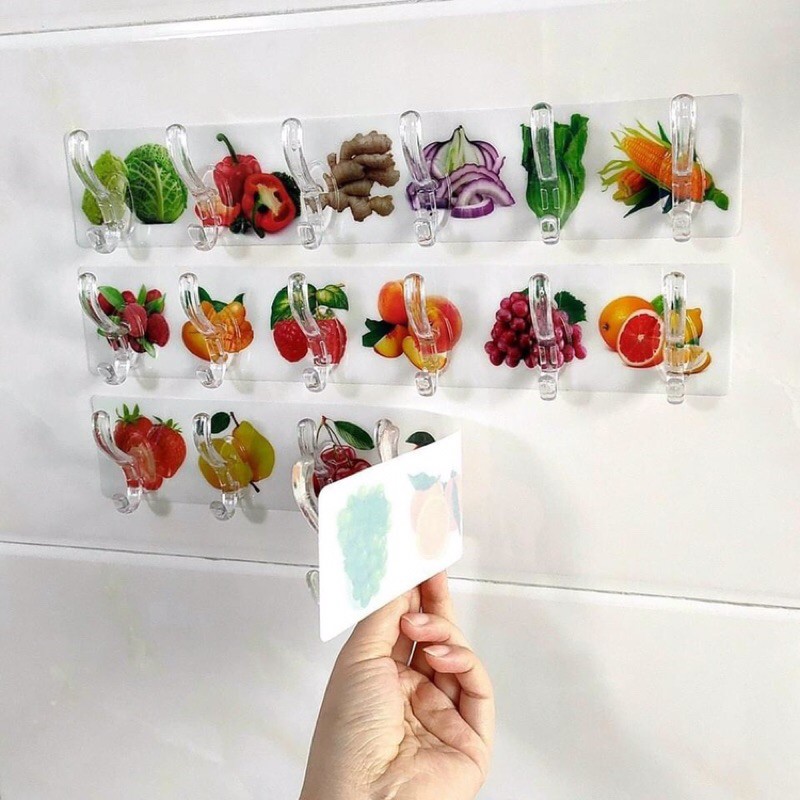 ⚡️𝐅𝐑𝐄𝐄 𝐒𝐇𝐈𝐏⚡️ THANH 6 MÓC MÓC DÁN TƯỜNG 3D (6 MÓC 3D NGUYÊN KHỐI)