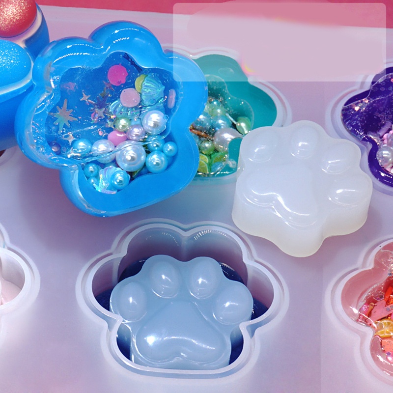 Khuôn Silicone Làm Nhựa Resin Epoxy Hình Chân Mèo