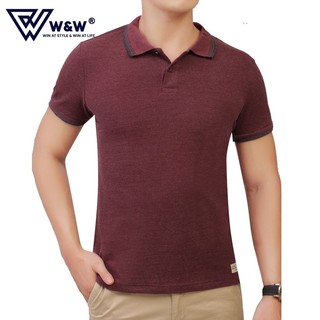 Áo Thun Polo Nam W&W Dáng Regular Fit- Cổ Đức Bẻ Phối Viền, Chất Liệu Cotton Thoáng Mát, Bền Màu POLO08