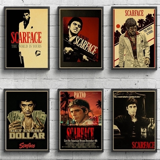 Áp Phích Phim Al Pacino Scarface Cổ Điển Bằng Giấy Kraft In Hình Trang Trí Nhà Cửa