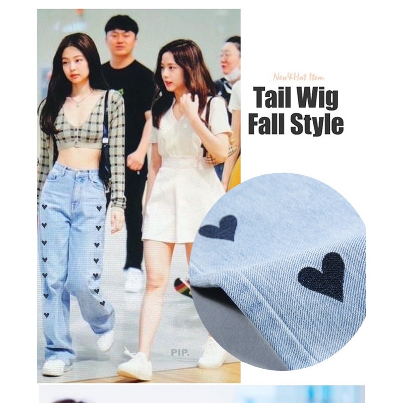 Quần jeans trái tim Jennie BLACKPINK, Joy RED VELVET, Cúc Tịnh Y