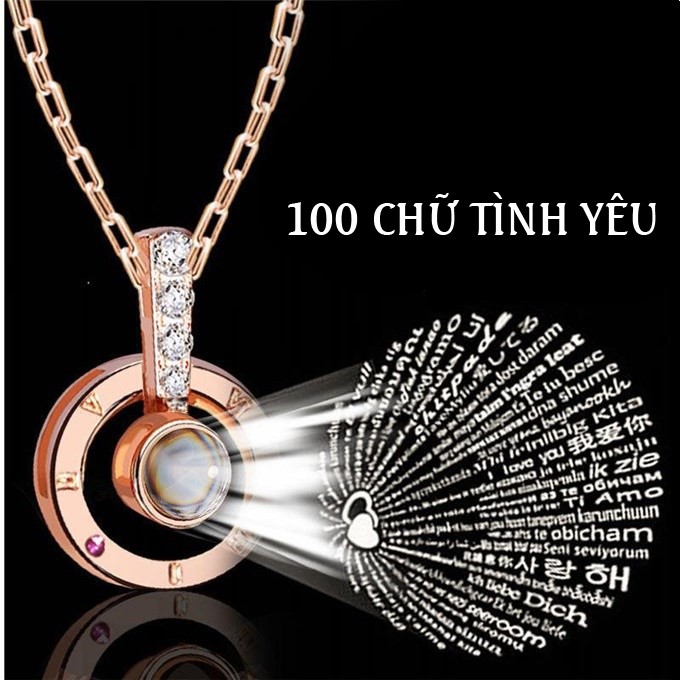 Dây chuyền nữ titan Cao cấp tỏ tình bằng 100 thứ tiếng hot tiktok không đen không gỉ sét - Tặng Hộp đẹp