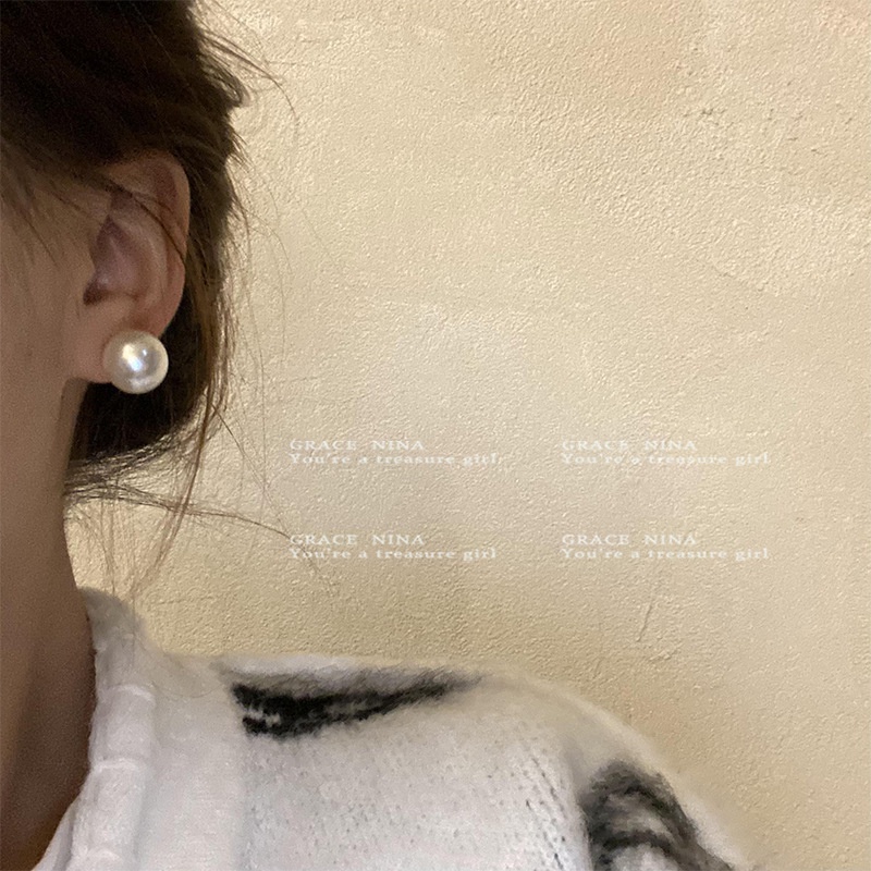 Khuyên Tai Kim Bạc Đính Ngọc Trai Phong Cách Retro Mới