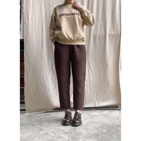 Quần baggy vải dạ form rộng cạp nửa chun tk by Gác của Tea