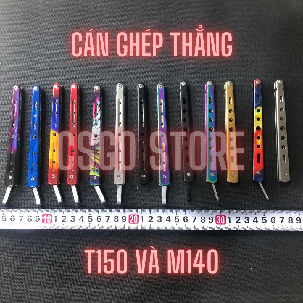 Đồ chơi CSGO balisong CÁN GHÉP luyện tập nhiều màu sắc, tặng PHỤ KIỆN