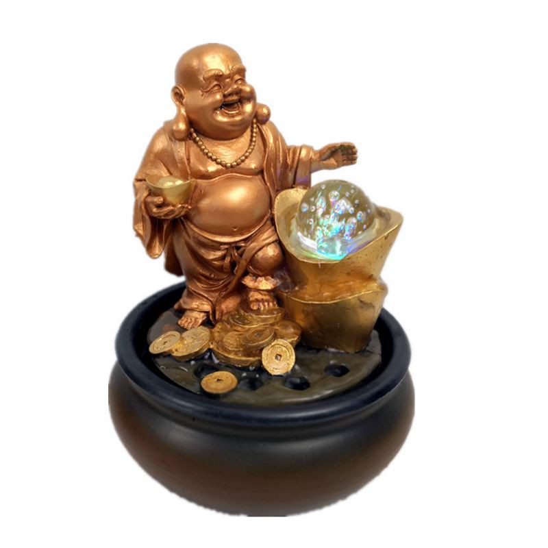 Thác nước phong thủy tượng phật Di Lặc,,,