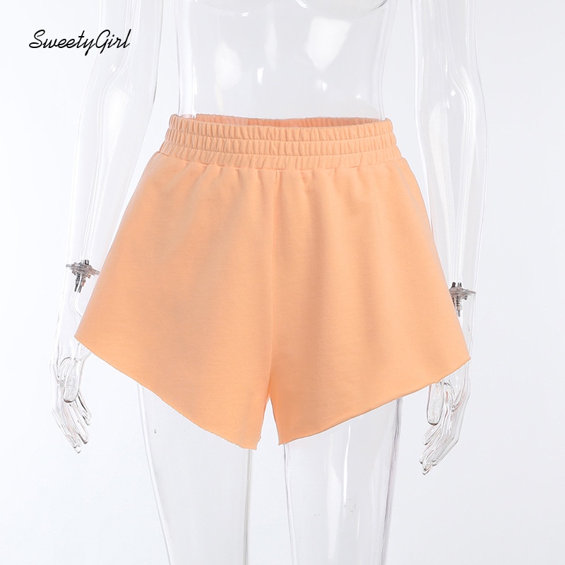 Quần Short Thể Thao Ống Rộng Lưng Cao Màu Sắc Trơn Quyến Rũ Thời Trang Cho Nữ 2022