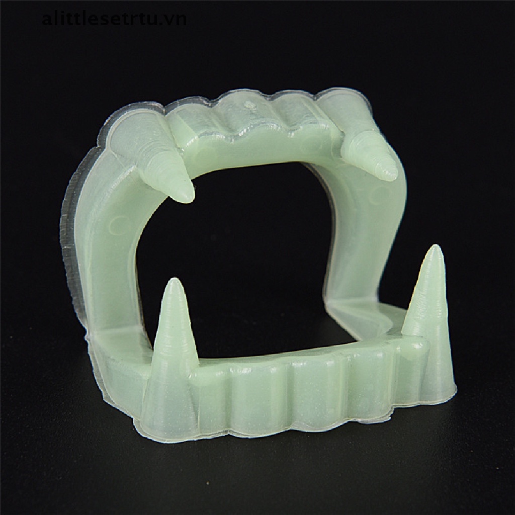 Set 10 Răng Nanh Giả Dạ Quang Hóa Trang Ma Cà Rồng Cho Lễ Halloween