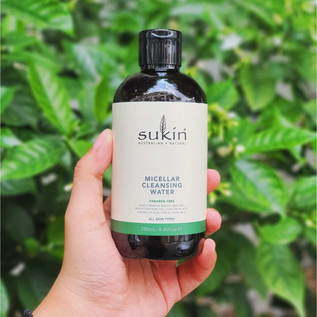 Sukin Nước Tẩy Trang Micellar Cleansing Water 250ml - Tặng kèm bông tẩy trang