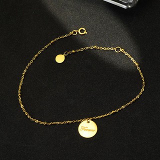 Lắc Chân Nữ Mặt Tròn Khắc Chữ Forever Titan Không Đen Ko Ngứa Bilyshop TT 1844