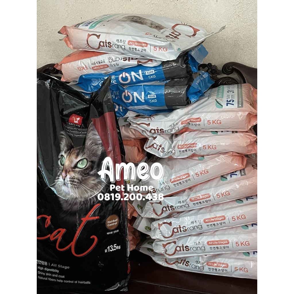 (hỏa tốc) Thức ăn mèo Cat s eye 13,5kg | Túi nguyên seal hạt Catseye 13,5kg chống búi lông hiệu quả - Ameo Pet Home