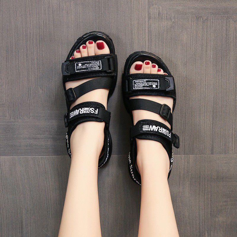 Sandal 2 quai chéo nữ, tăng chiều cao 5cm, đế siêu êm kiểu dáng Hàn Quốc, thể thao, năng động thanh lịch ulzzang unisex 