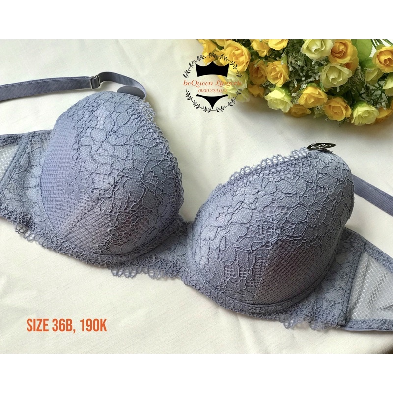 Áo lót ren ghi xuất xịn cao cấp size 36/80B