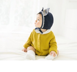 Nón vải cotton 2 tai cột dây