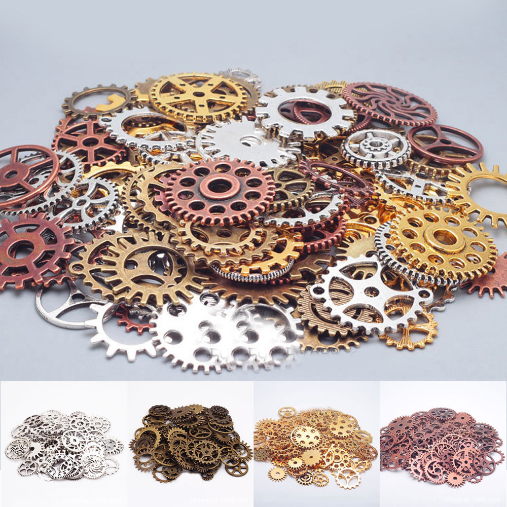 Túi 100g Bánh Răng Đồng Hồ Đeo Tay Phong Cách Steampunk Charms