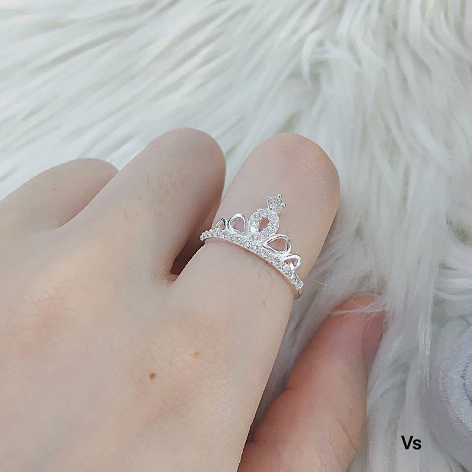 Sale nhẫn vương miện cho nữ bạc ta giá hít