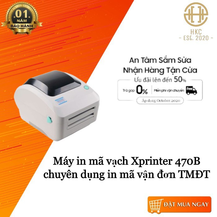 Máy in mã vạch Xprinter 470B chuyên dụng in mã vận đơn TMĐT