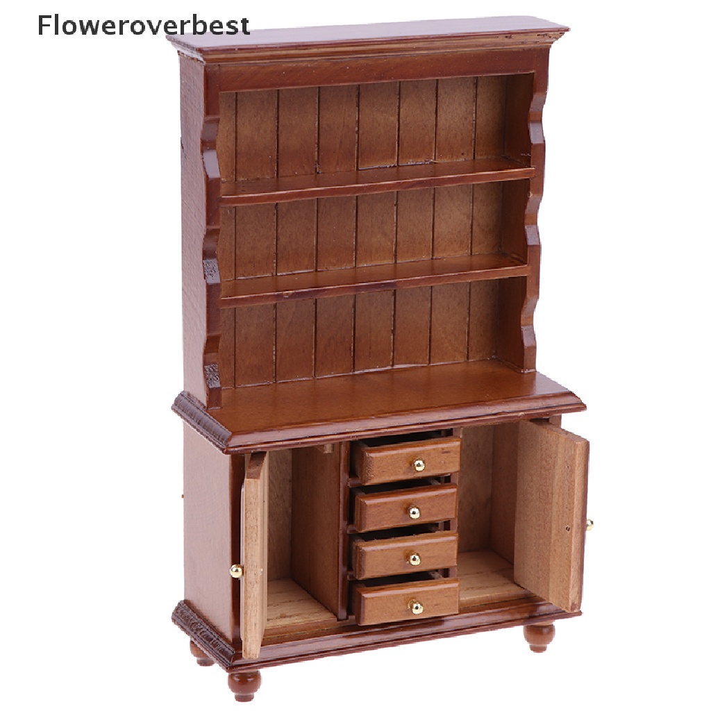 Mô hình tủ gỗ đa năng tỉ lệ 1/12 trang trí nhà búp bê