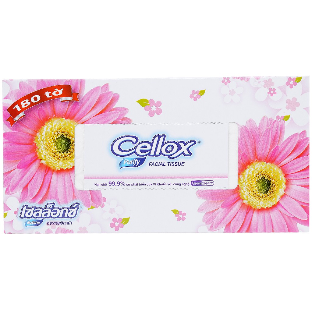 Khăn giấy Cellox Purify 2 lớp hộp 180 tờ