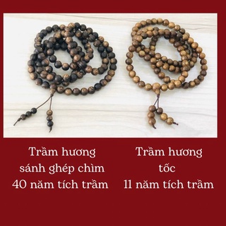 Vòng trầm hương siêu xịn sánh ghép chìm tích trầm 40 năm