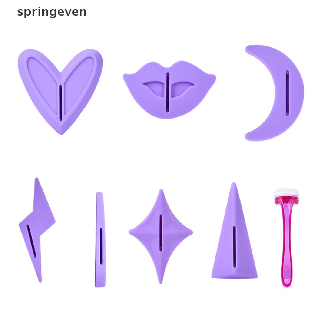[Hàng mới về] Bộ 9 mảnh gồm dao và khuôn cạo lông tạo hình vùng bikini dành cho nữ RFT
