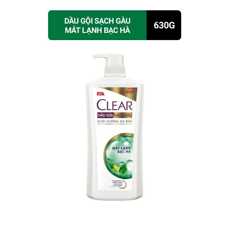 Dầu gội sạch gàu clear mát lạnh bạc hà 630ml