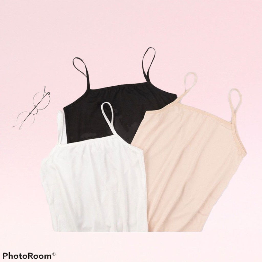 [Hàng Sẵn - FREE ship] Áo 2 Dây Thời Trang Chất Cotton Mềm Mịn Co Giãn 3 Màu Đen, Trắng, Hồng A2