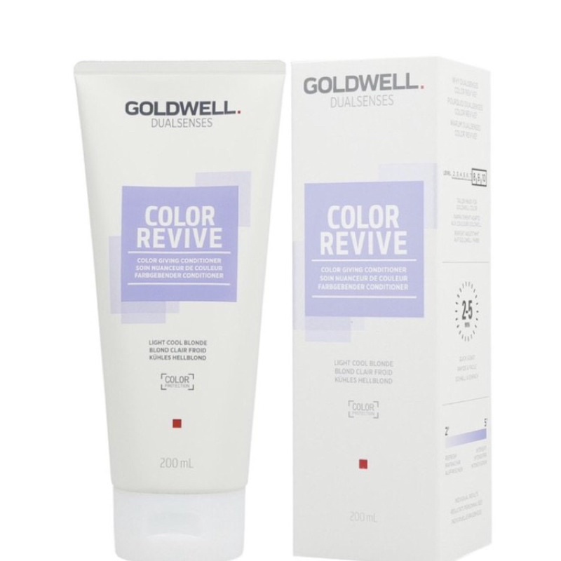 Dầu xả cung cấp hạt màu làm mới màu nhuộm vàng lạnh sáng Dualsenses Color Revive Goldwel color givin 200ml