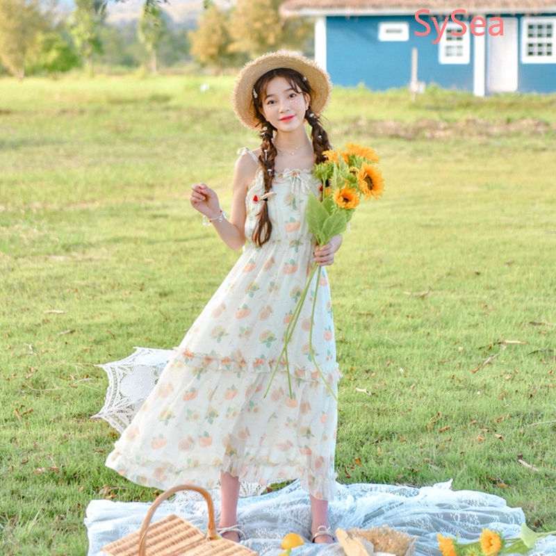 Đầm Hai Dây Dáng Dài Màu Vàng Sáng Thời Trang Đi Biển Dành Cho Nữ