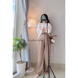 Quần ống xuông màu nâu choco 1 cúc siêu hack dáng