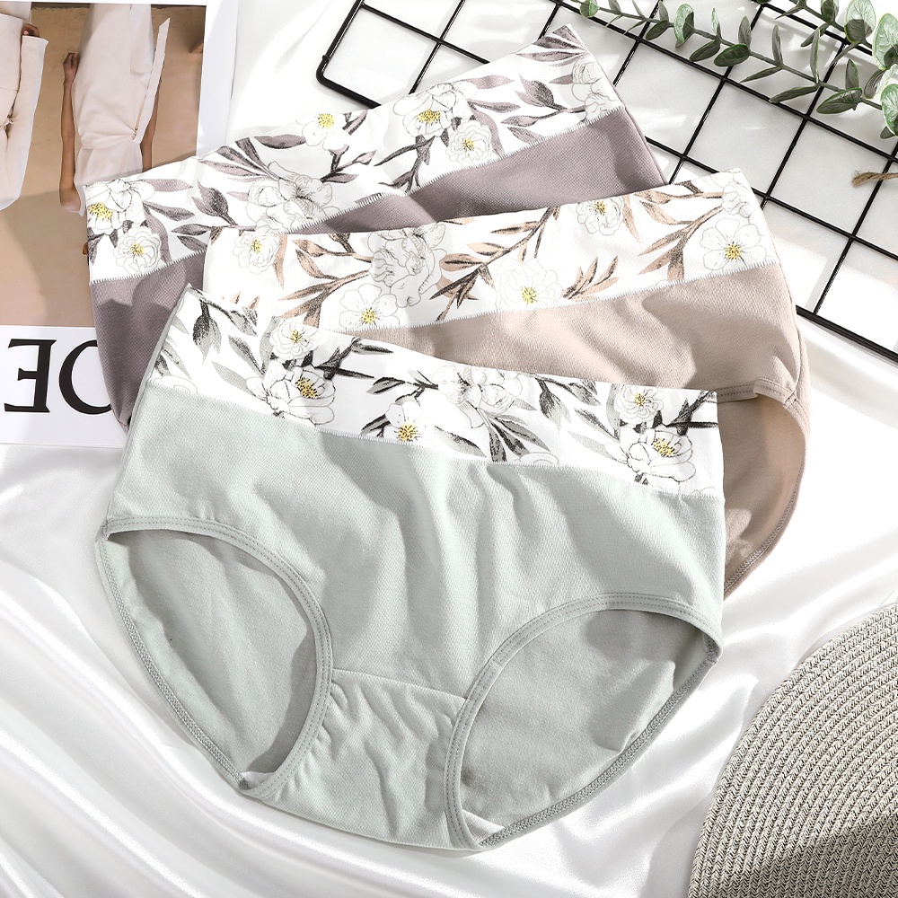 Quần Lót Levao Vải Cotton Lưng Cao In Họa Tiết Dành Cho Nữ