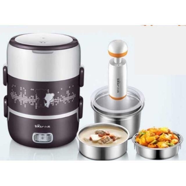 HỘP CƠM CẮM ĐIỆN 3 TẦNG HÚT CHÂN KHÔNG BEAR