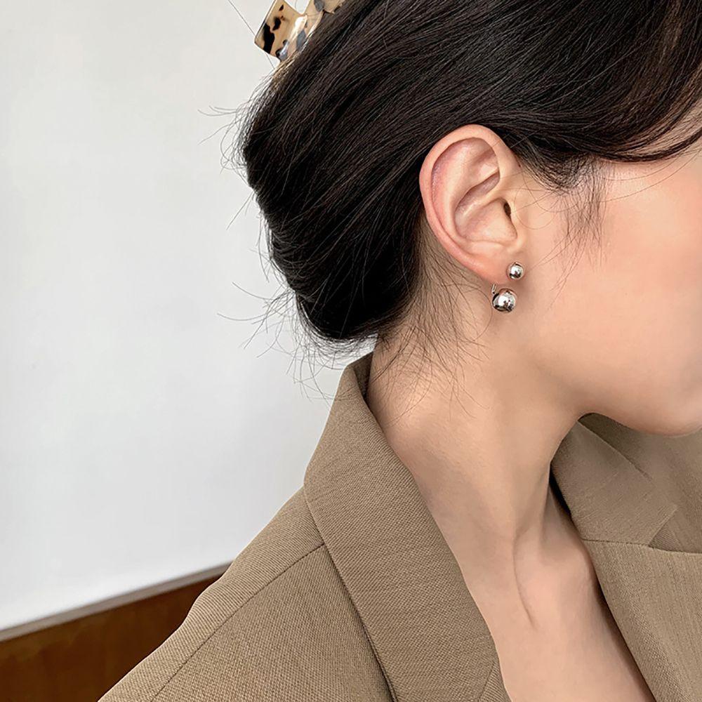Khuyên Tai Nữ Hình Quả Bóng Tròn Bằng Hợp Kim Treo Sau Lưng Thanh Lịch