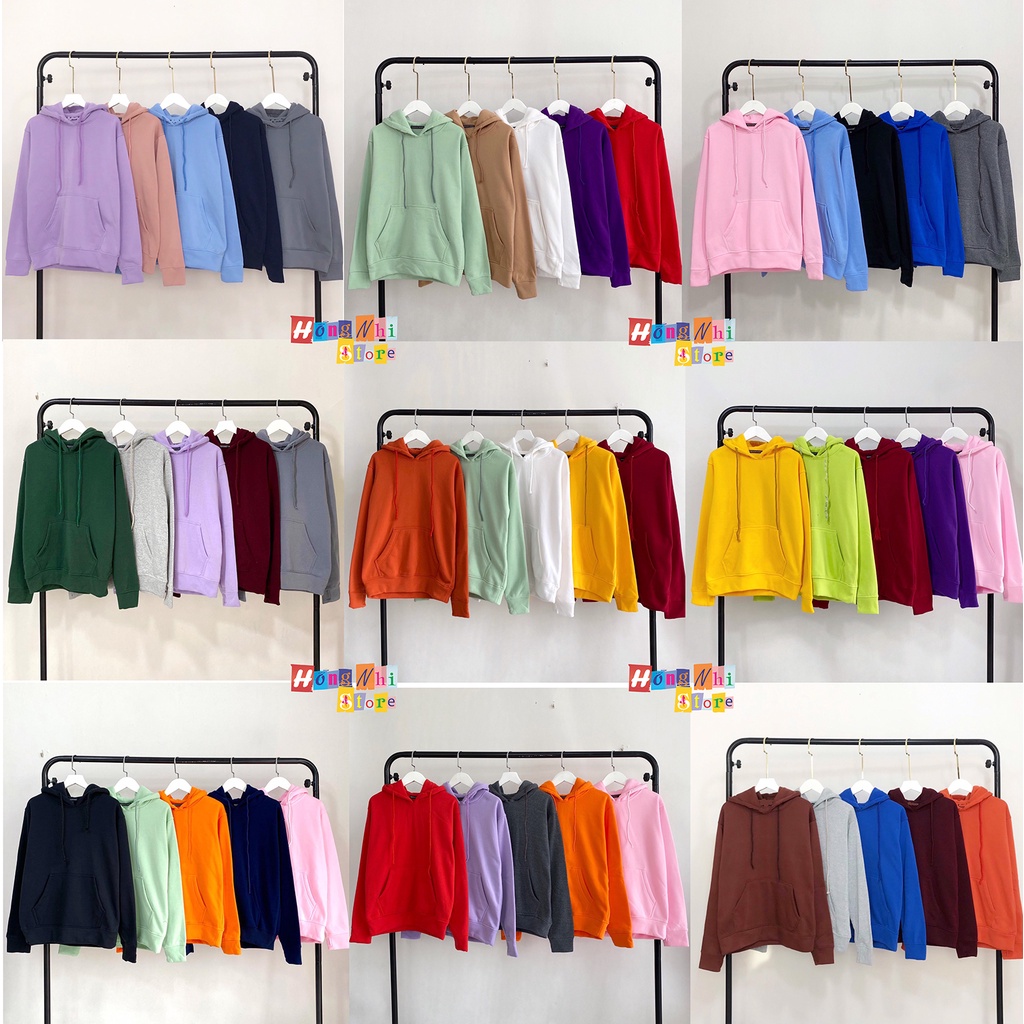 Áo Khoác Hoodie Trơn Ulzzang Unisex Màu Xám Đen Chất Nỉ Bông Cao Cấp Dáng Rộng Nam Nữ - MM