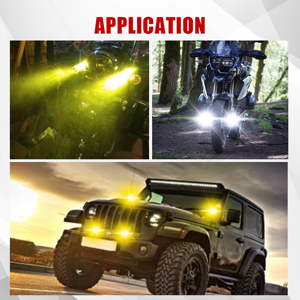Đèn Pha Led Ánh Sáng Trắng 6000K 3 Inch 12D Ánh Sáng Trắng 3500K Cho Xe Hơi Xe Tải SUV