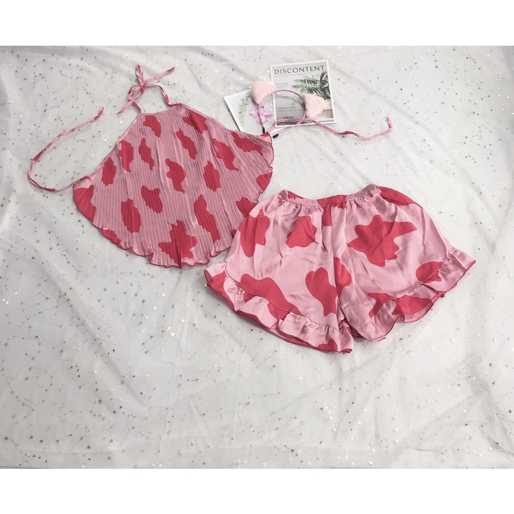 Yếm ngủ lụa Satin dập li quần bèo quyến rũ (Ảnh chụp thật) | BigBuy360 - bigbuy360.vn