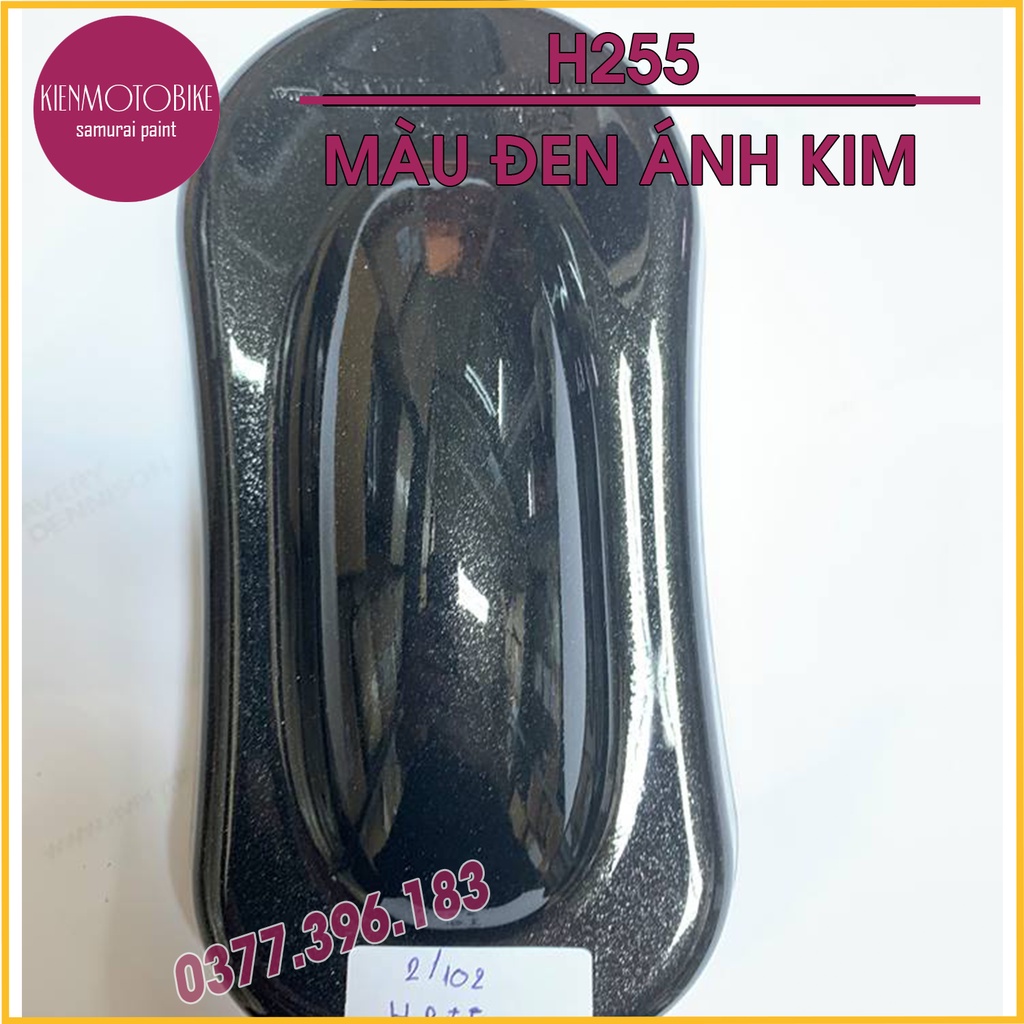 Sơn Samurai màu đen nhánh H255 - chai sơn xịt chuyên dụng dành cho sơn xe máy