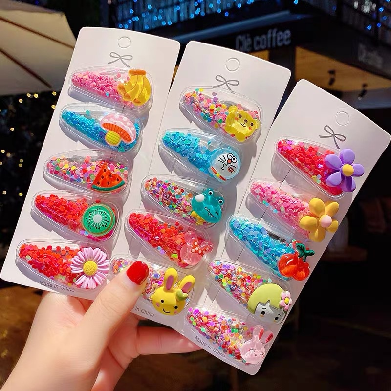 Set 5 kẹp tóc KIM TUYẾN xinh xắn phong cách Hàn Quốc cho bé yêu mã PK-012
