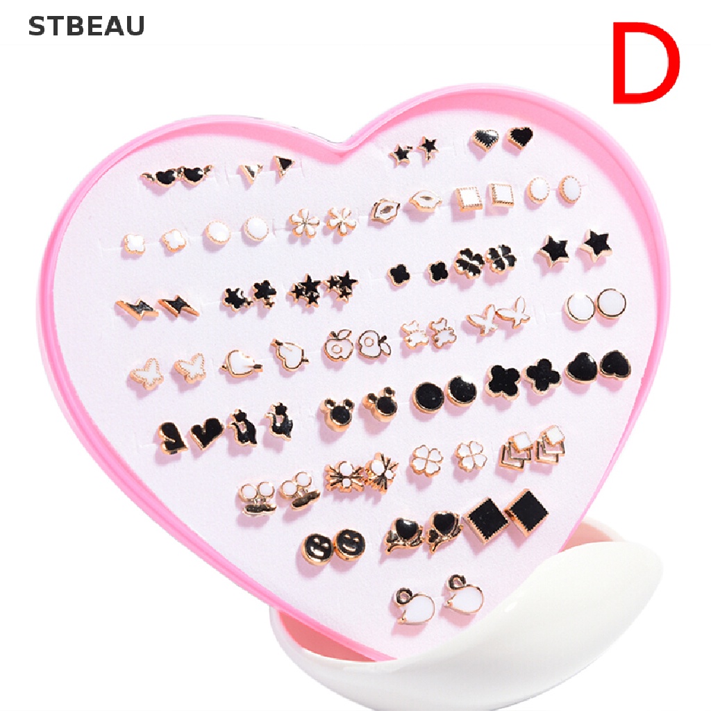 Set 36 Đôi Khuyên Tai Hình Hoa Đính Đá Thời Trang Cho Nữ