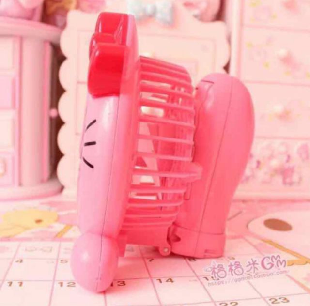 Quạt Sạc Tay Cầm Đoremon, Hello Kitty