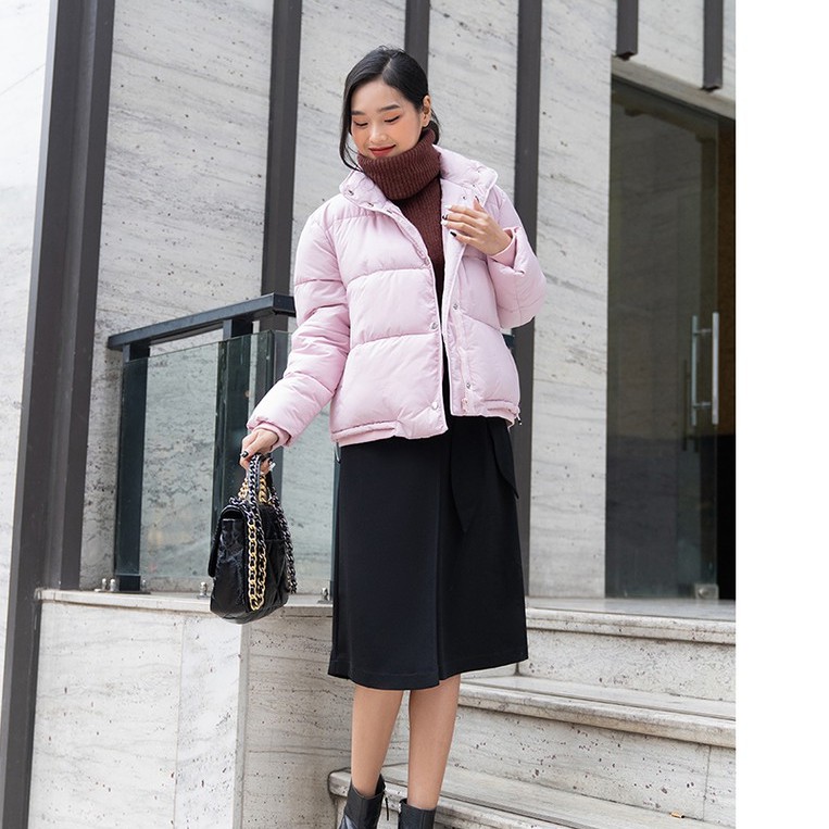 Áo khoác phao nữ lót bông siêu ấm không mũ KPA1242 92WEAR | BigBuy360 - bigbuy360.vn