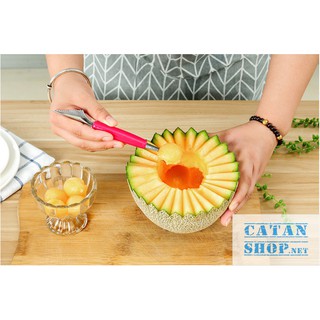 Dao muỗng Gọt Tỉa Hoa Quả 2 Đầu , Muỗng Múc Trái Cây, Muỗng Bingsu GD299-Muctraicay