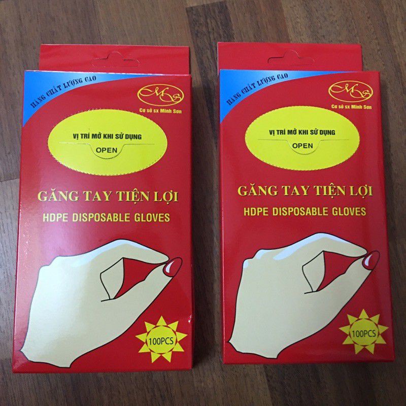 Set 100 chiếc găng tay nilong dùng 1 lần tự hủy sinh học