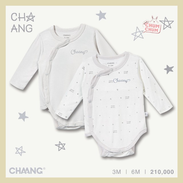 Set Áo Bodychip Cotton Sơ Sinh Dài Tay Cúc Chéo Cho Bé Dreamy Chaang Babychumchum 0-6 Tháng