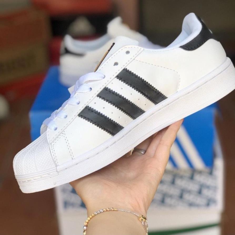 Giày Super Star trắng 3 sọc đen Hot Trend thể thao sneaker nam nữ, hàng Full box Full bill