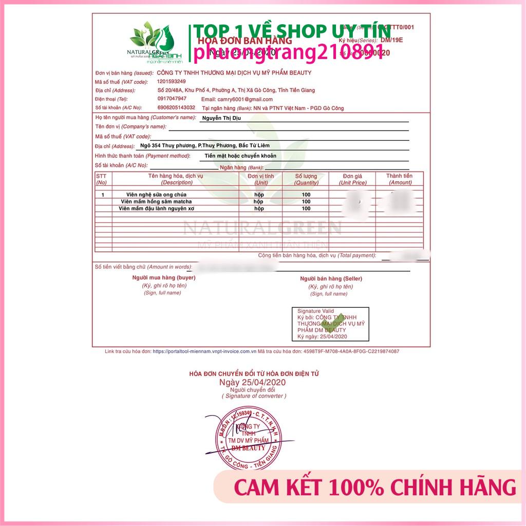 Viên mầm sắc màu hồng sâm matcha tăng vòng 1, đẹp da, tăng sinh lý nữ có giấy chứng nhận ATTP