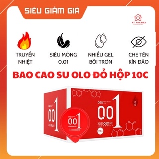 Bao cao su siêu mỏng - bao cao su 0 01 mm - bao cao su olo giữ nhiệt hộp 10 chiếc