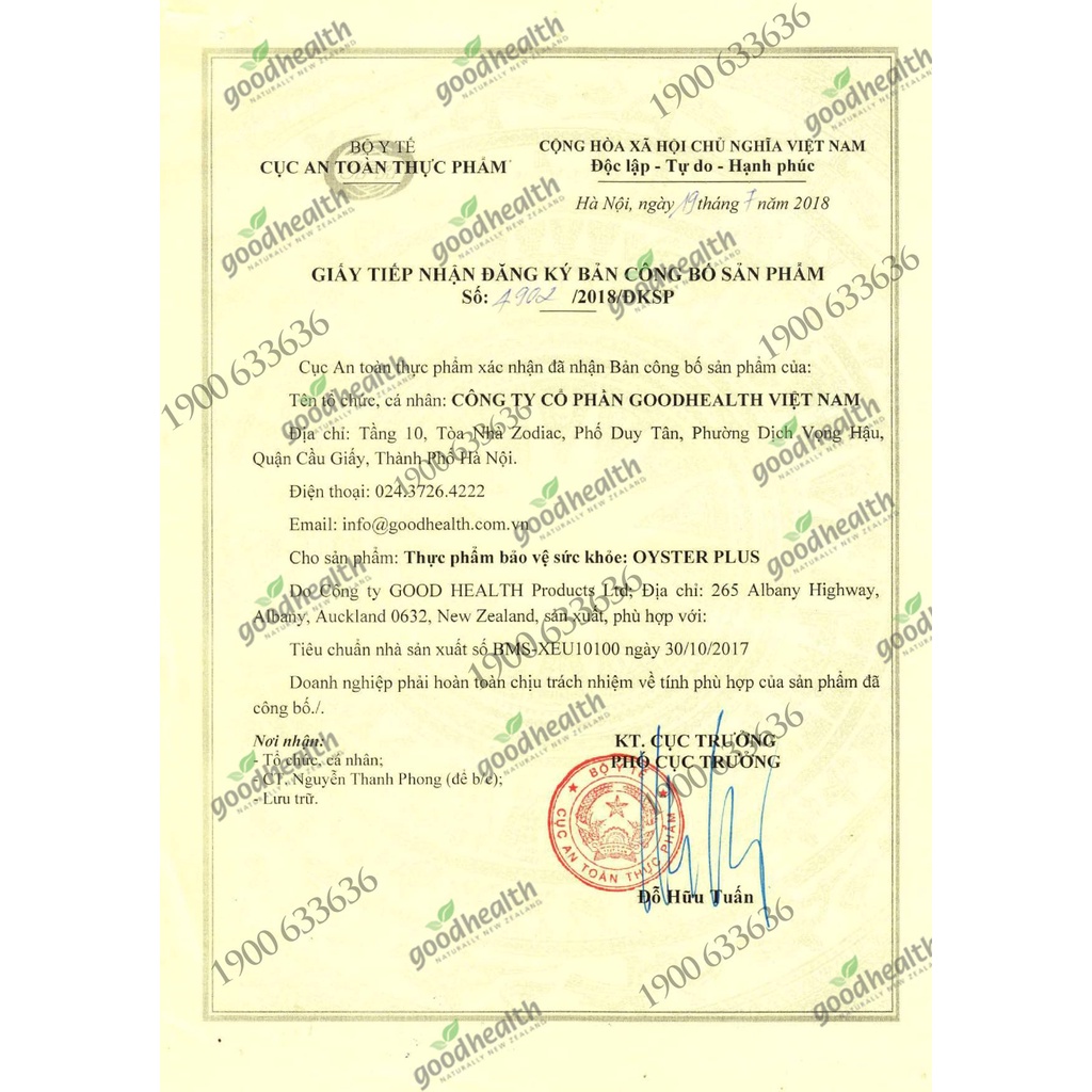 Viên uống Tinh chất hàu Goodhealth Oyster Plus 30v tăng cường sinh lý nam, hỗ trợ sinh sản