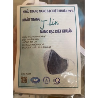 NGĂN CHẶN DỊCH VỚI KHẨU TRANG  NANO BẠC DIỆT KHUẨN 99% J.LIN